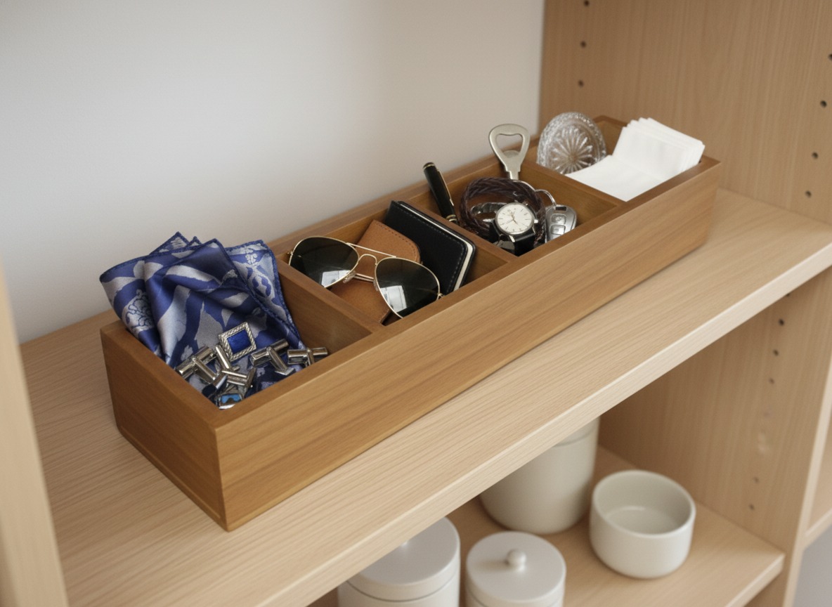 Acacia Wood Divided Organizer - Wholesale US & EU Markets