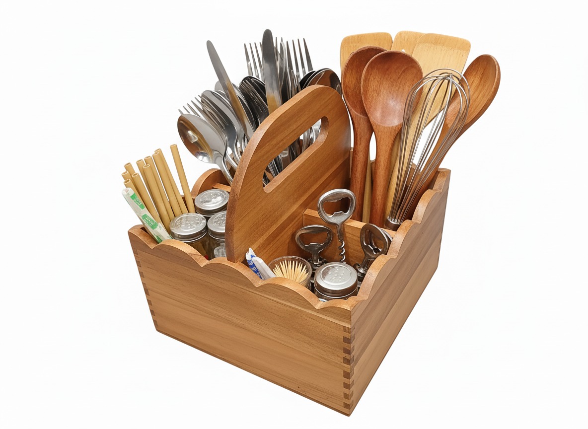 Acacia Scalloped Flatware Caddy | Wholesale US & EU Markets