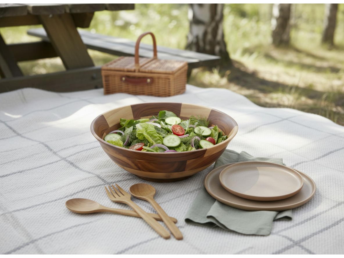 Acacia Wood Salad Bowl | Sustainable Kitchenware USA & EU